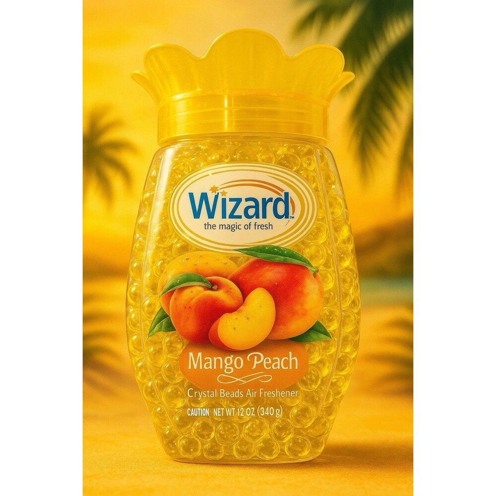Wizard Mango Peach Crystal Beads Air Freshener  Odor Eliminator 12 oz